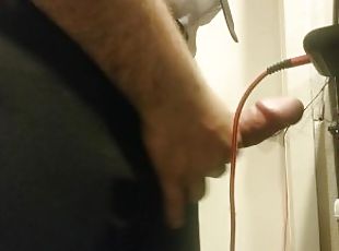 Whipping my half hard cock out during work for a sec