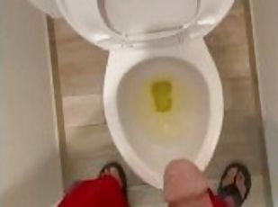 POV A good Long Piss Standing Pee in Toilet