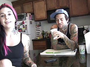 Big booty girl with tats and piercings has POV hardcore sex