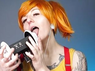 SFW ASMR - Tingle Trainer MISTY Ear Eating Nibbles - PASTEL ROSIE Pokemon Cosplay Licking Roleplay