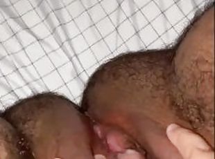 FTM Playing with Fat Clit and Cumming