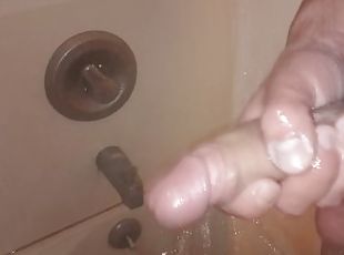 bañando, masturbación, amateur, ducha, a-solas, húmedo, polla