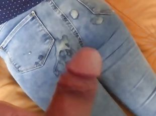 I enjoy my wife's sister, we masturbate and I cum on her big ass with her jeans on