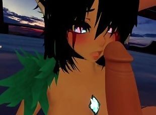 Giving intense blowjob in pool vrchat
