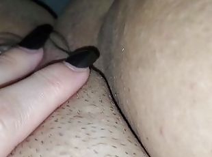 Rubbing my big lips and clit