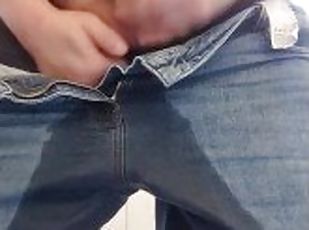 Jeans piss, very horny