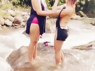 River bath with friends sexy hot ????