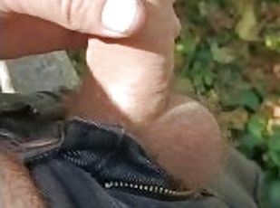 Working on a farm and almost caught masturbating up a tree with cum shot