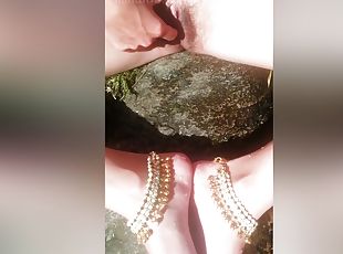 New! Desi Bhabhi Milf Masturbating Near Spring Up To Squirting Fountain Orgasm