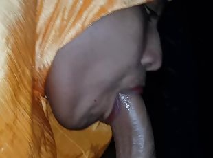 Amazing Deepthroat - Indian Nri Muslim Golden Hijab Girl And Cum Drinking