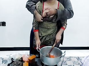 家内, アラブ, インドの女の子, キッチン