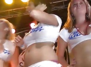 Yes-girls participate in a wet t-shirt contest