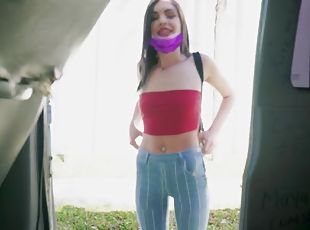 Sexy stranger Daisy White drops her clothes to be fucked in the van