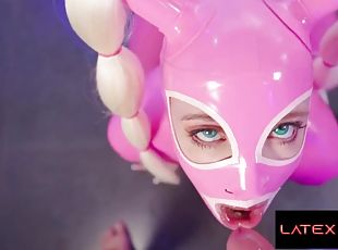 Latex Bodysuit Slut Fucks Her Ass with Candy - Elic chase
