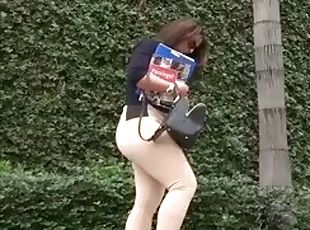 Big tan ass leggings candid