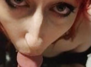 POV Amateur Redhead goth loves to get every last drop of cum