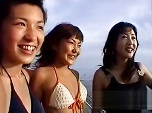 lesbienne, japonais, baisers