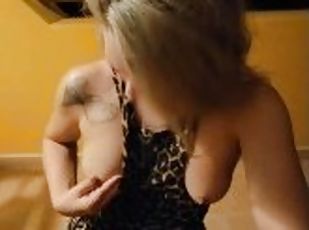 Beautiful Amateur Hotwife MILF Strips and Plays with Pussy then Sucks Black Cock While on Vacation