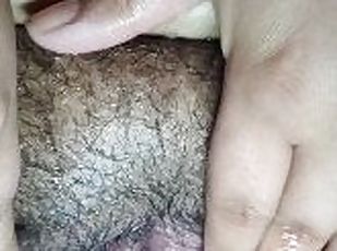 clito, grosse, poilue, masturbation, chatte-pussy, amateur, ébène, milf, belle-femme-ronde, doigtage