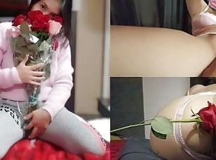 Le di una rosa y ella me dio coño, tetas y culo - El mejor San Valentín con mi sobrina