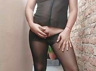Transexual in pantyhose