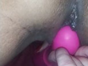 Super wet dildo play till she gushes cum and has a fantastic orgasm