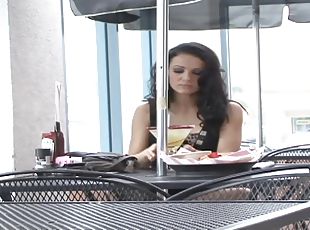 Hot girl at the cafe goes home with him for hot afternoon sex