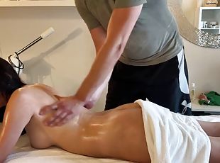 The massage ended with a hard fuck and and cumming in the mouth