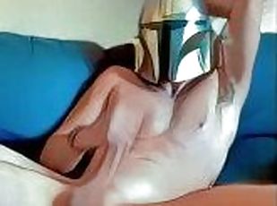 Animated Star Wars: Young 19 Year Old Mandalorian Strokes Huge Cock On Holovid For Bounty Credits