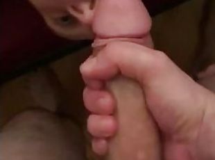 Huge 11 white cock stretches out and fucks throat rough