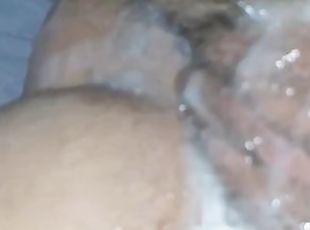 He cant resist and wash my wife's pussy with massive cum shot????
