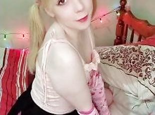 Cute horny sissy trap tells you how much she wants it