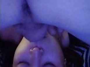 Upside down deepthroat face fucking