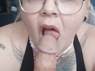 getting deep throated by horny, Red headed, BBW, cam girl.
