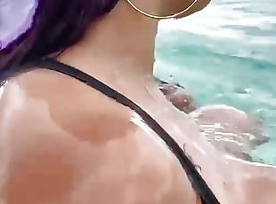 Showing my tits to a cruise ship