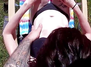 Caught Neighbor Touching Herself And She Lets Me Watch And Cum On Her