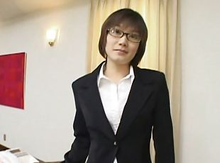 Asian business woman is ready to put a boner in her wet throat