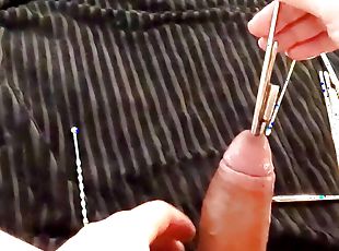 Extreme sounding. Multiple sounds in cock urethral. Cock stuffed full. Part 1