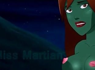 Green alien cartoon girl sucks dick outdoors