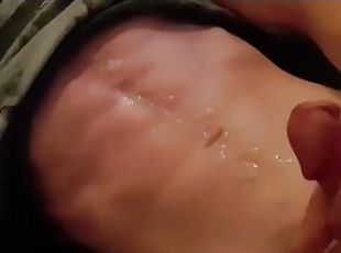 Twink boy squirts sweet cum load on his belly