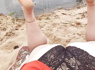 Fucked in the mouth on a wild beach