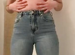 Pissing my jeans then fucking myself