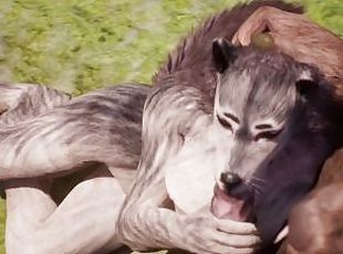 Furry Wolfgirl's holes are Stretched by Large Cock Minotaur Yiff PoV 3D Hentai