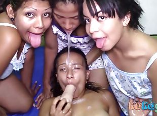 lesbienne, jouet, sale, webcam, humide