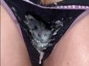 Cotton Panties Dripping with Hot Load of Cum