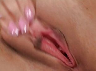 Porn star sophie moon sticks a dildo in her pink gash