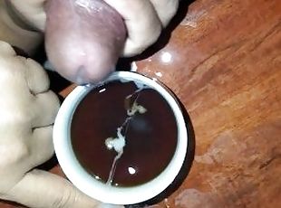 Pinay drink coffee with sperm