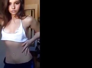 Beautiful teen brunette make a sexy show on cam. she's teasing her body perfectly
