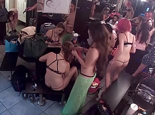 Bunch Of Strippers Hanging Out In The Dressing Room