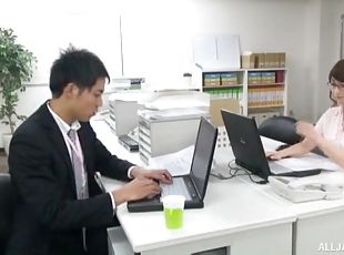 Hardcore fucking on the office table with a sexy Japanese secretary